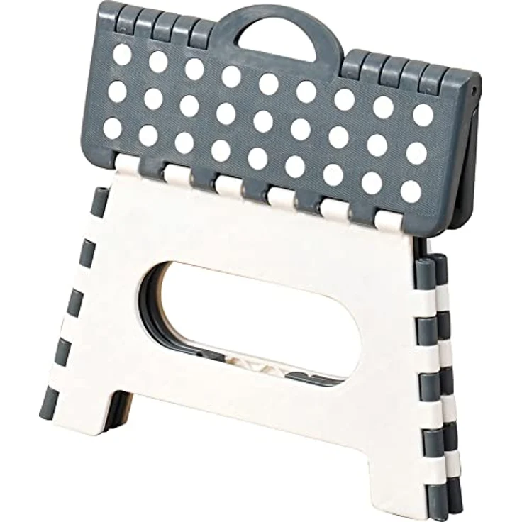 KESPER Klapptritt 70533 aus Kunststoff, weiß/grau/Hocker/Klappstiege – Bild 2