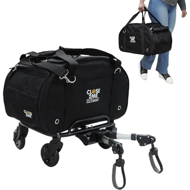 Eichhorn Kinderwagen Close2Me PetRider, Tiertransportbox mit Fahrgestell, belastbar bis 25 kg, inklusive DeluxeTragetasche und Regenschutzbezug – Bild 1