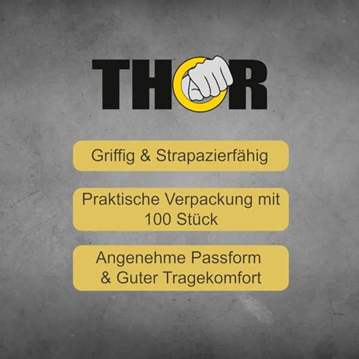 ABENA THOR Latexhandschuhe (M), 100 Stück – Schwarze Einmalhandschuhe, puderfrei, für Küche, Reinigung, Grillen & Werkstatt – Größen S, M, L, XL – Bild 5