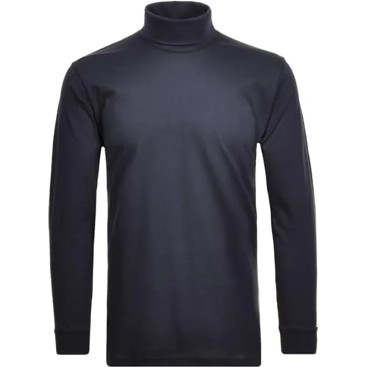 Ragman Herren Longsleeve Shirt, Casual Turtleneck mit regulärer Passform, blau (M)