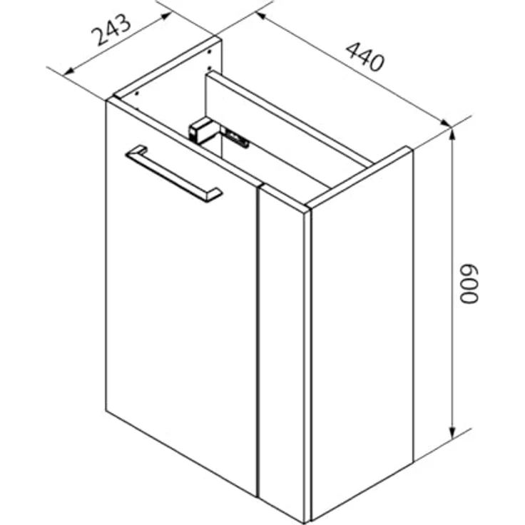 FACKELMANN SBC STANFORD Gäste WC Set 2-teilig, Waschbecken mit Unterschrank, 45 cm, Braun hell, feuchtraumoptimiert – Bild 2