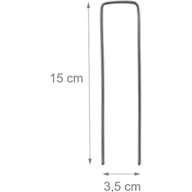 Relaxdays Bodenanker, 25er Set, Rostbeständig, Angeschrägte Enden, Zum Einschlagen, 15cm lang, Verzinkter Stahl, Silber – Bild 4