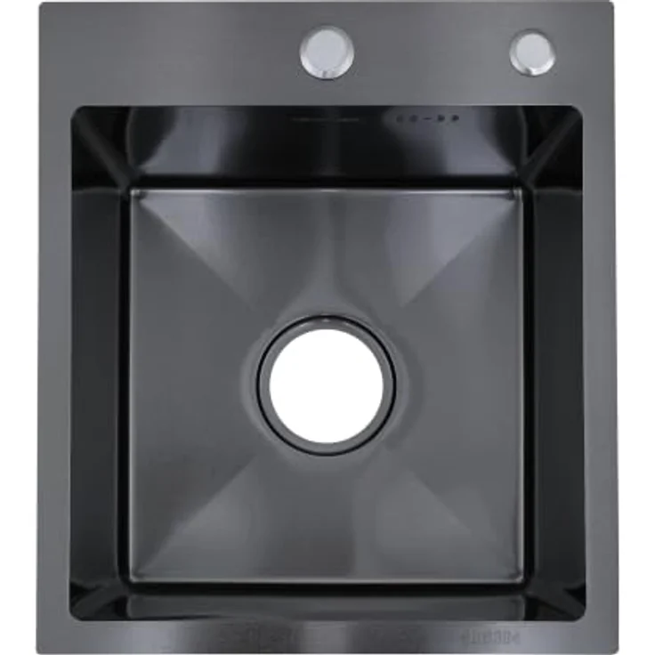 Faizee Home Edelstahlspüle Schwarz 40x45 cm, SUS304 mit Seifenspender und Abtropfgitter, Einbauspüle – Bild 1