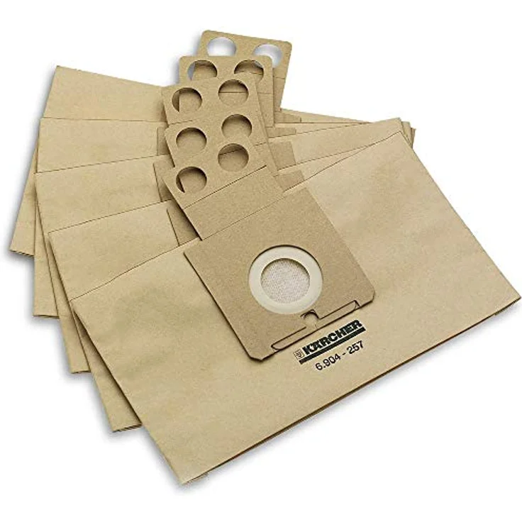 Winserford Kärcher Filterbeutel 5er Pack, Papier für Absauganlagen-Zubehör