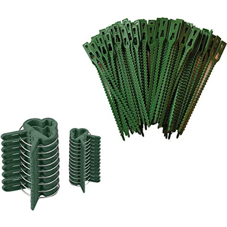 varivendo Pflanzenklammer Set, Pflanzenclips/Pflanzenbinder (68er Set) mit Easy-Klick Schnellverschluss, strapazierfähigem Kunststoff, für Gewächshaus und Rankhilfen – Bild 1