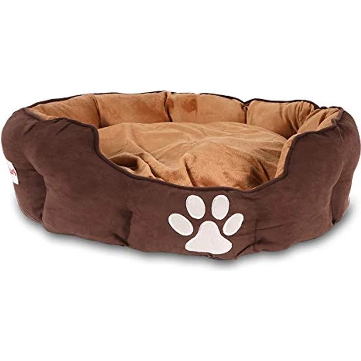 Pocky- Pet Hundebett braun L 72x62cm Hundekissen herausnehmbar Hundesofa waschbar 30° Plüsch Hundekorb