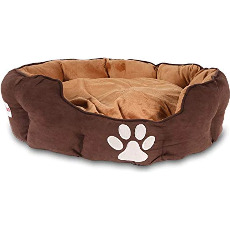 Pocky- Pet Hundebett braun L 72x62cm Hundekissen herausnehmbar Hundesofa waschbar 30° Plüsch Hundekorb – Bild 1