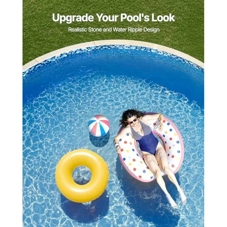 VEVOR Runde Poolfolie, φ 549 x 147 cm, überlappende Vinylfolie in Standardstärke für oberirdische Pools mit 137 cm Wandhöhe – Bild 6