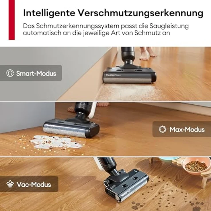 Ultenic AC1 Elite Nass-Trockensauger, Akku Staubsauger beutellos, Nasssauger mit Selbstreinigung, Lange Laufzeit, intelligente Unordnungserkennung, Wet-Dry Vacuum Cleaner Waschsauger für Hartböden – Bild 3