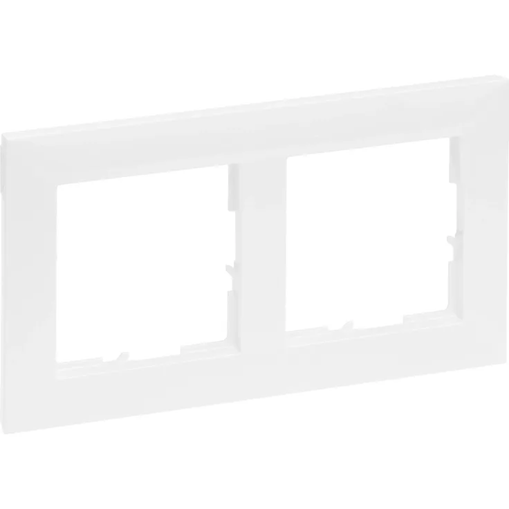 Legrand Abdeckrahmen Seano 2-fach, Ultraweiß, halogenfreies Thermoplast für horizontale und vertikale Montage
