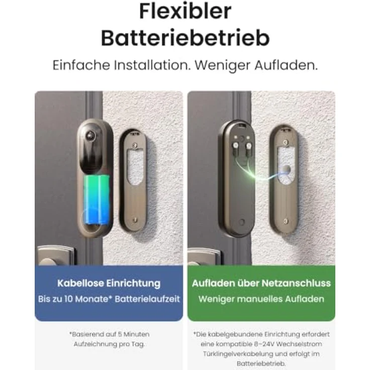 Reolink Akku Türklingel mit Kamera (2. Gen), 2K 4MP, HDR, 1:1 Ansicht, Wi-Fi, Smart-Home-kompatibel – Bild 5
