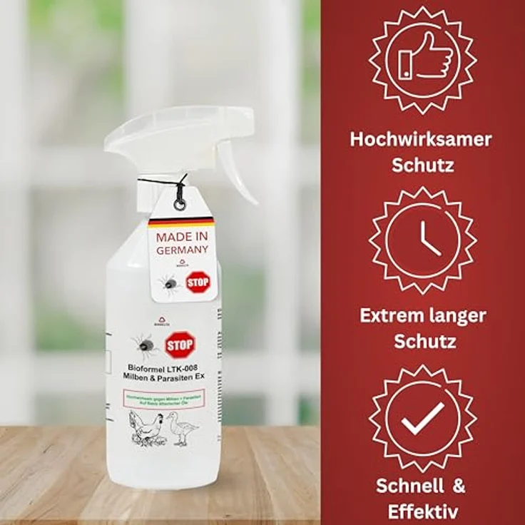 BIODELTA Milbenspray Hühner & Geflügel 1L - Hochwirksames Anti-Milbenmittel gegen Parasiten - Vorbeugend & bei akutem Befall – Bild 2