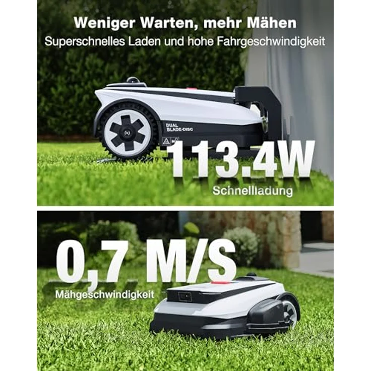 ECOVACS GOAT A1600 LiDAR PRO Mähroboter mit Care Kit, bis zu 400 m² pro Stunde, automatische Kartierung, 48 Klingen, App-Steuerung, präzise Navigation – Bild 6
