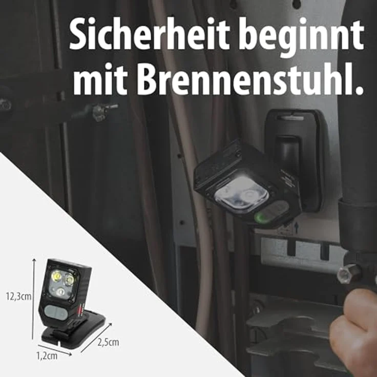 Brennenstuhl CL LED Akku-Arbeitsleuchte 5W 600lm, 360° drehbar, klappbar, IP54, inkl. Magnet und USB-C Ladefunktion – Bild 6
