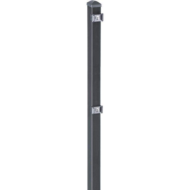 deutsche zauntechnik Zaunpfosten 'Typ VP', anthrazit 150 cm für Zaunelemente bis 103 cm Höhe, pulverbeschichteter Stahl, witterungsbeständig