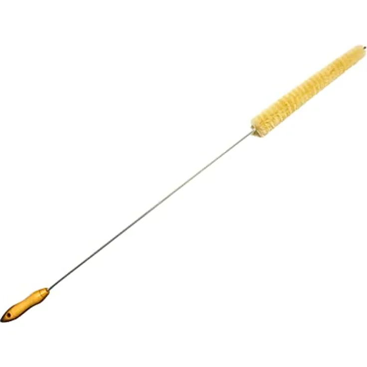 Neustanlo Profi Heizkörperbürste 2.0 aus extra weichen Ziegenhaar weißen Borsten, Kunststoff ummantelter Edelstahldraht 120 cm lang