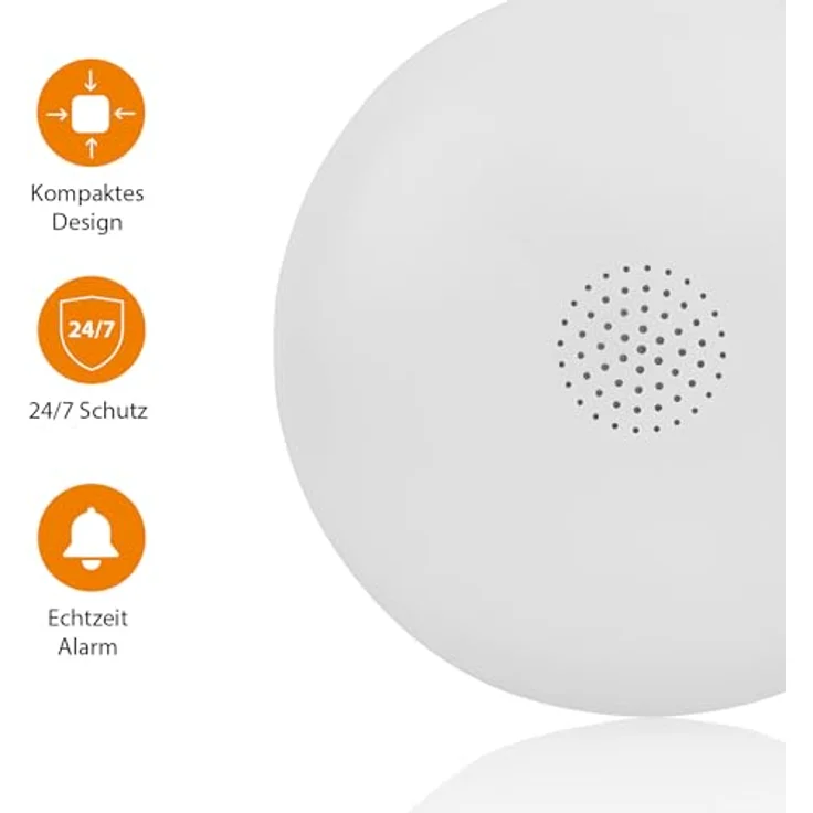 smartwares SMARTWARES Wassermelder FWA-184, WLAN Rauch- und Hitzewarnmelder, weiß – Bild 6