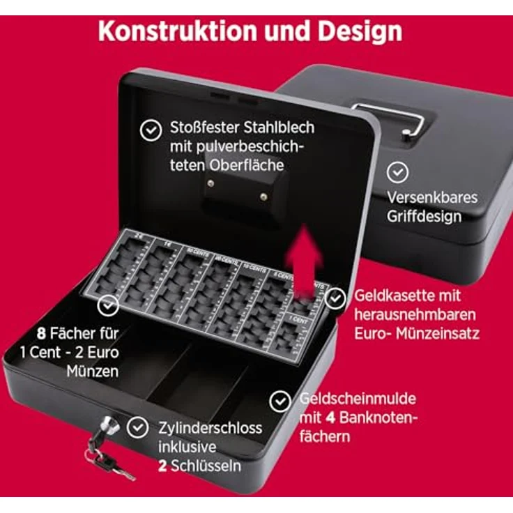 OLYMPIA Geldkassette CB770 Plus mit Münzeileinsatz und Geldprüfstift – Bild 8