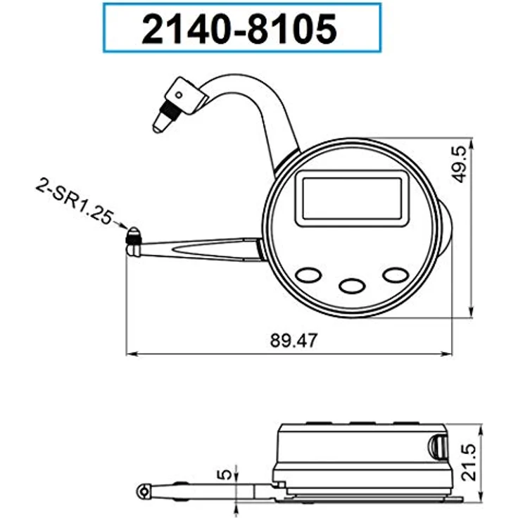 Dasqua 2140-8105 Digitales Dickenmessgerät, digitale Anzeige bis 25mm, kompakt und handlich – Bild 6