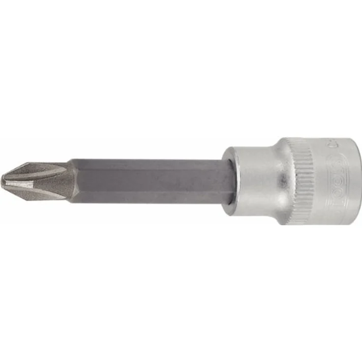 KS Tools Bohrer- und Bitset 1/2" Bit-Stecknuss, lange Ausführung, PH2, vernickelt, Chrom Vanadium – Bild 2