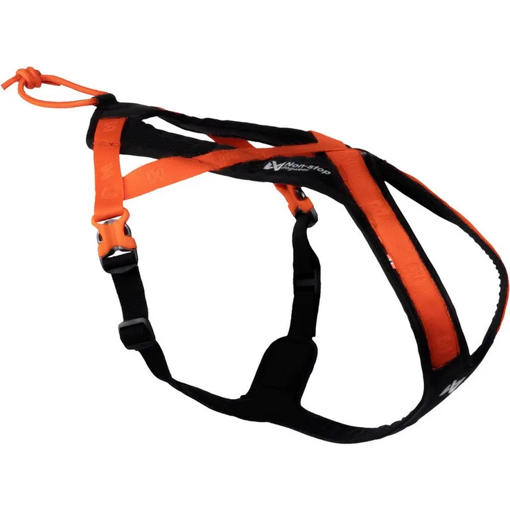 Non-stop dogwear Hunde-Geschirr Rush Harness black/orange für aktive Hunde