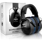 Schallwerk ® Work+ | Größenverstellbarer Arbeit Gehörschutz (Schwarz/Blau) - Hochwertige Lärmschutz Kopfhörer