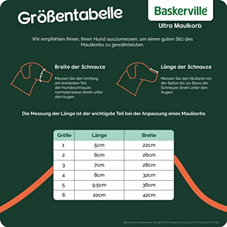 Baskerville Ultra Maulkorb, Größe 6, Patentierter Maulkorb für Hunde, Hunde können hecheln, fressen und trinken, Verhindert das Beißen und Stöbern nach Wildtieren, Gepolstert, Ideal für große Hunde – Bild 5
