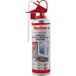 fischer Schnell-Montageschaum PU 500, Bauschaum für Verfüllung, Dämmung & Isolierung, PU-Schaum inkl. Fix-Adapter für sofortigen Einsatz & Wiederverwendung, 500 ml