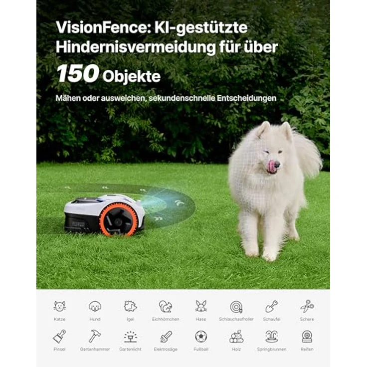 NAVIMOW i208 AWD Mähroboter, Allradantrieb, ohne Begrenzungskabel, Garage S, für Steigungen bis 45%, Empf. 800 m², EFLS NRTK + Vision – Bild 8