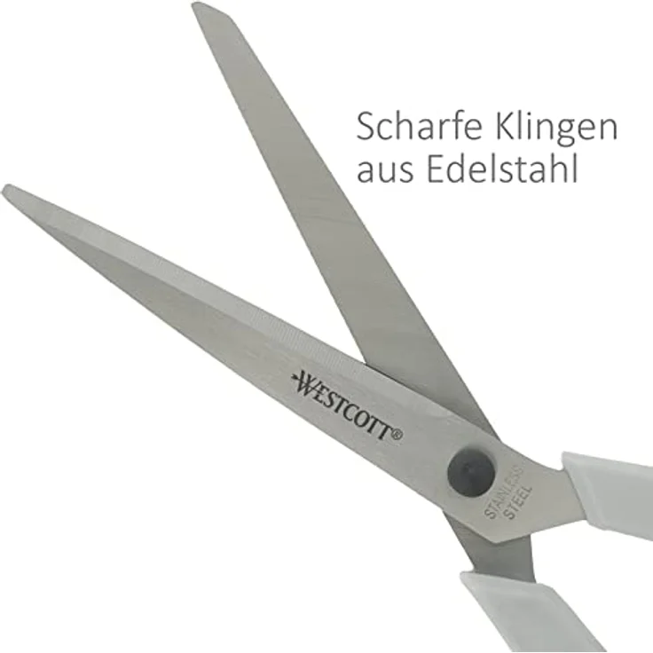 Westcott Easy Grip Scheren 3er Set, Universalscheren mit Komfort-Griff und extrascharfen Edelstahlklingen für Basteln, Haushalt, Schule & Büro, N-90030 00 – Bild 4