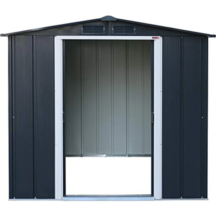 Duramax Metall Gartenhaus 202x174 Geräteschuppen Garten Gerätehaus Schiebetüren, H. 181 x B. 202 x T. 174 cm, Metall – Bild 9