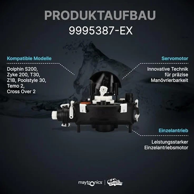 Dolphin Motorbox S2 9995387-EX, Ersatz-Motoreinheit für Poolroboter, kompatibel mit Triton PS, S200 und weiteren Modellen – Bild 3