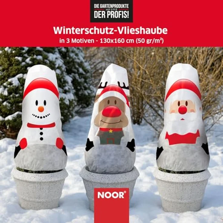 NOOR Winterschutz Vlieshaube Schneemann 130x160cm – Bild 4