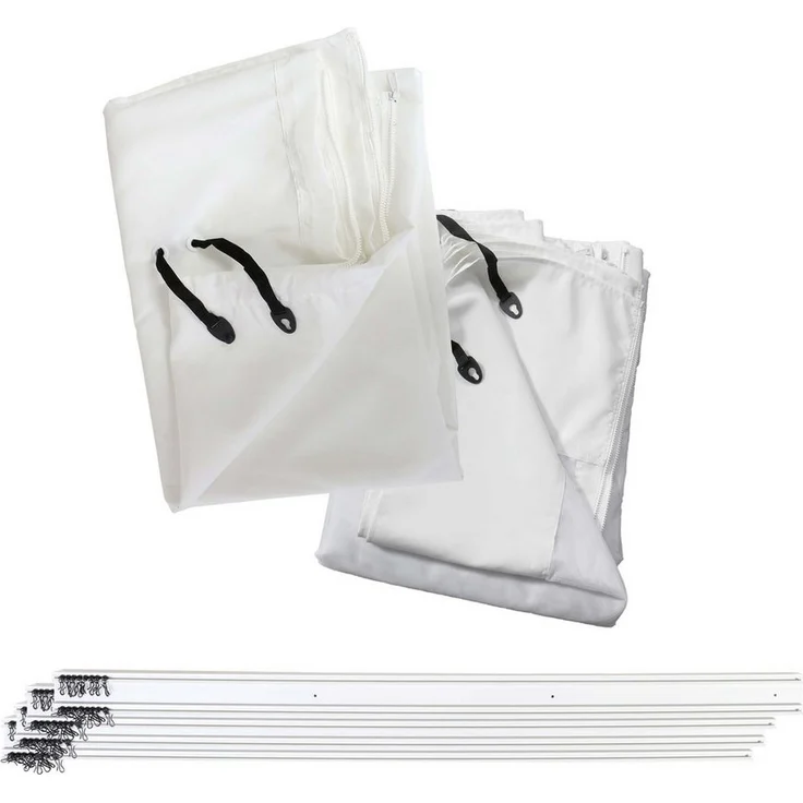 PROREGAL® Pavillonseitenteil 4er-Set für Pergola 3x4m mit Moskitonetz, weiß, 234x340 cm
