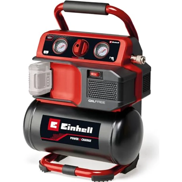 Einhell Akku-Kompressor TE-AC 18/75 Li OF-Solo 8 bar Ohne Akku 5L Tank 18V Power X-Change (4020410) – Bild 2