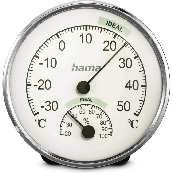 Hama Chios Thermometer und Hygrometer, Silber / Weiß – Bild 1