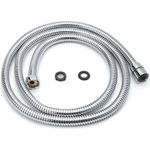 H&S Edelstahl Duschschlauch mit 2 Unterlegscheiben - 1,5m mit 1/2 Zoll Anschluss - Universal Brauseschlauch mit Chrom-Finish - Knickschutz Schlauch für Dusche & Badewanne