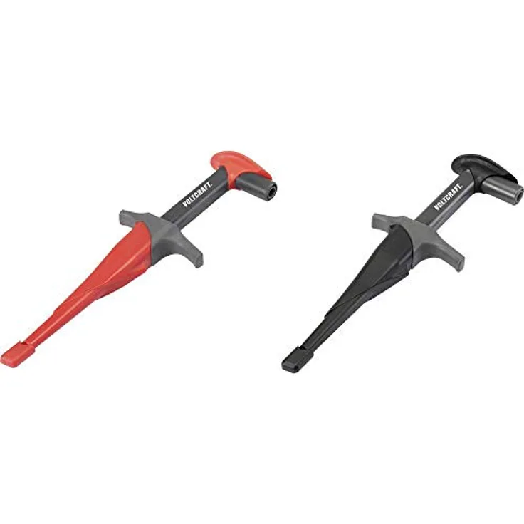 VOLTCRAFT MSK-115, Sicherheits-Abgreifklemmen-Set, 4 mm Buchse, CAT III 1000 V, schwarz und rot, Nennstrom 1 A