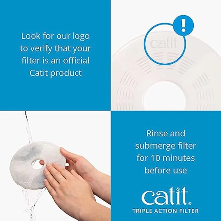 Catit Triple Action Filter, 3fach wirksamer Ersatzfilter, Trinkbrunnenfilter, 12er Pack – Bild 5