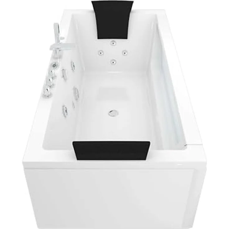 AcquaVapore Whirlpool W83R-C, 180x90x55cm, mit Reinigungsfunktion, 2-Personen, Acryl, 1100W Pumpen, Radio und Lichttherapie – Bild 8