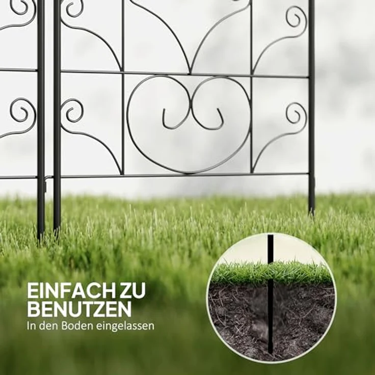 Outsunny Rankhilfe 2er Set, Rostfreies Metallspalier mit Vogeldesign, 50x120 cm für Kletterpflanzen, Schwarz – Bild 8