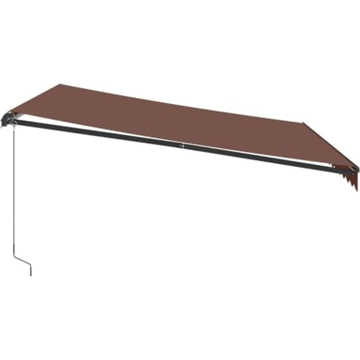 vidaXL Markise Manuell mit LEDs Braun 400x350 cm, UV-beständig, LED-Beleuchtung, einfache Bedienung – Bild 5