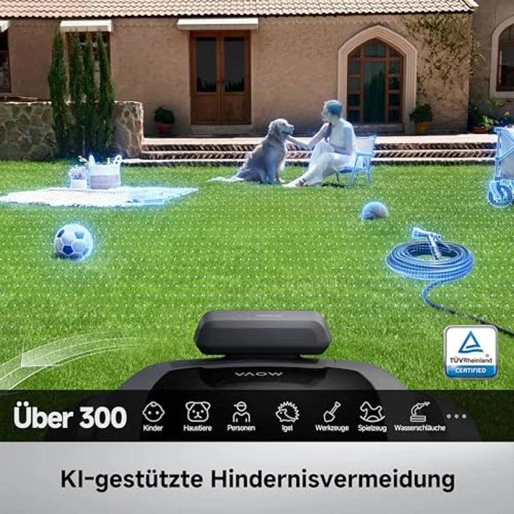 MOVA ViAX 500, Rasenmähroboter mit 18-V Lithium-Ionen-Akku, für Flächen bis 500 m², rotierende Rotorblätter, konstante Leistung, 4,0 Ah Kapazität – Bild 8