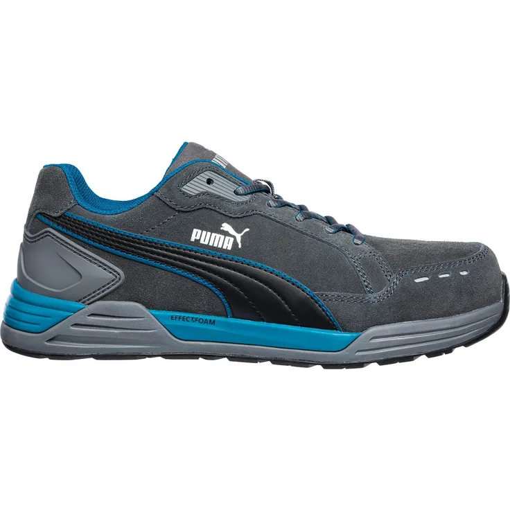 PUMA Safety AIRTWIST GREY LOW Arbeitsschuh mit EFFECT.FOAM Sohlenkonstruktion, FAP®lite Durchtrittschutz und FIBERGLASS TOE CAP