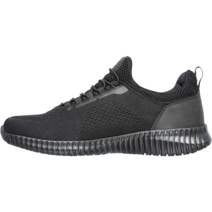 Skechers CESSNOCK Berufsschuh, Schnürschuh für Gastronomie und Pflege mit stretch bungee Schnellschnürung, schwarz, Größe 44, antistatisch, rutschhemmend, Skechers Air-Cooled Memory Foam – Bild 6