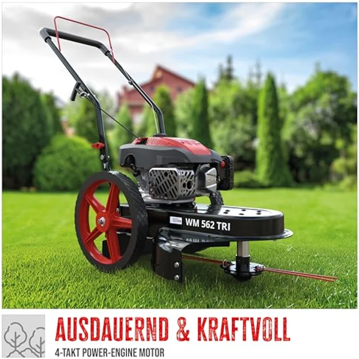 Güde Wiesenmäher WM 562 TRI, Benzin-Rasenmäher mit 4-Takt Power-Engine Motor, Stahlblech-Gehäuse, und zuschaltbarem Fadenkopf – Bild 3