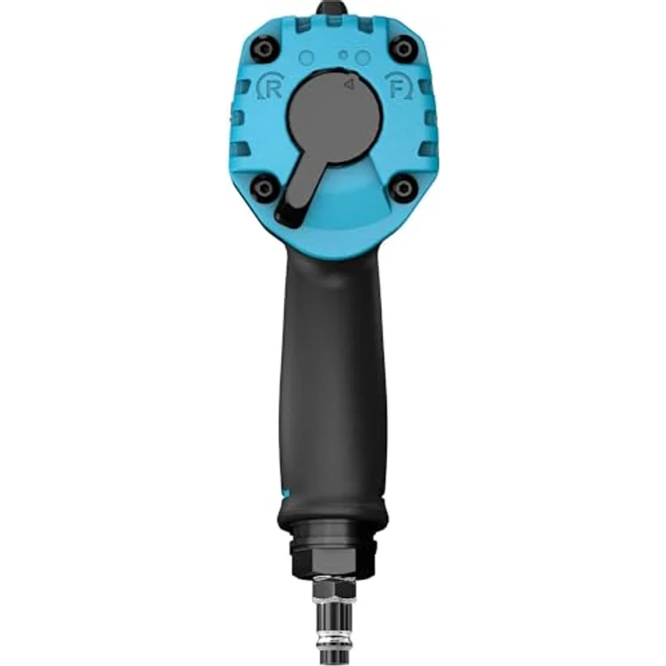 Hazet Mini Schlagschrauber (12,5 mm (1-2“) Vierkantabtrieb, extra kurz und leicht: 110 mm bei 1,3 kg, extrem hohes max. Lösemoment Dank Neuer Twin Turbo Technologie: 1600 Nm) 9012MTT, blau-schwarz – Bild 6
