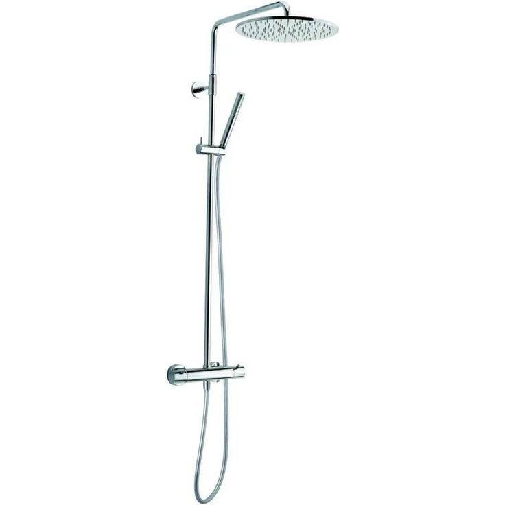 Damixa Eliza Thermostat Duschsystem mit integrierter Umstellg., chrom - Duschsystem mit Verbrüchschutz