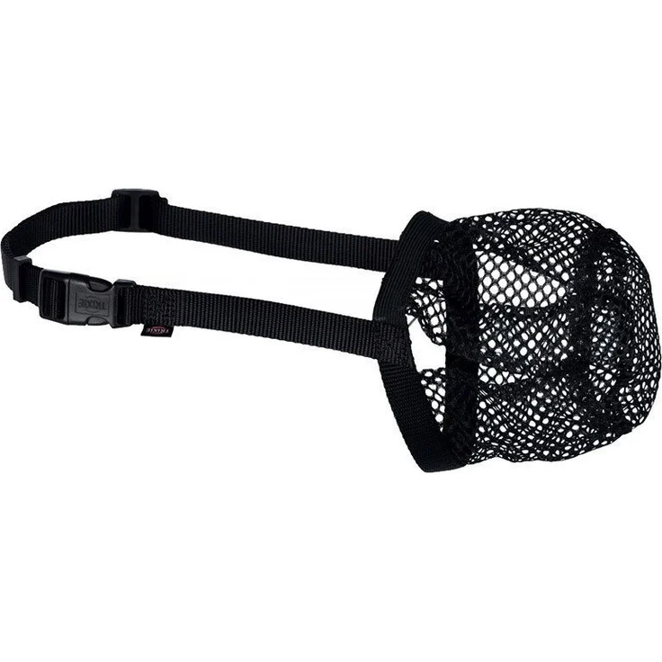 TRIXIE Maulkorb Giftköder-Schutznetz, Polyester stufenlos verstellbar, Schwarz