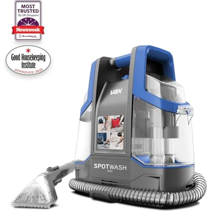 Vax SpotWash Duo Fleckenreiniger | entfernt verschüttete Flüssigkeiten und Flecken von Teppichen, Treppen und Polstern | Spezielles Messy Tool für Haustiere | 1 Liter, Grau/Blau, 440 W – Bild 2